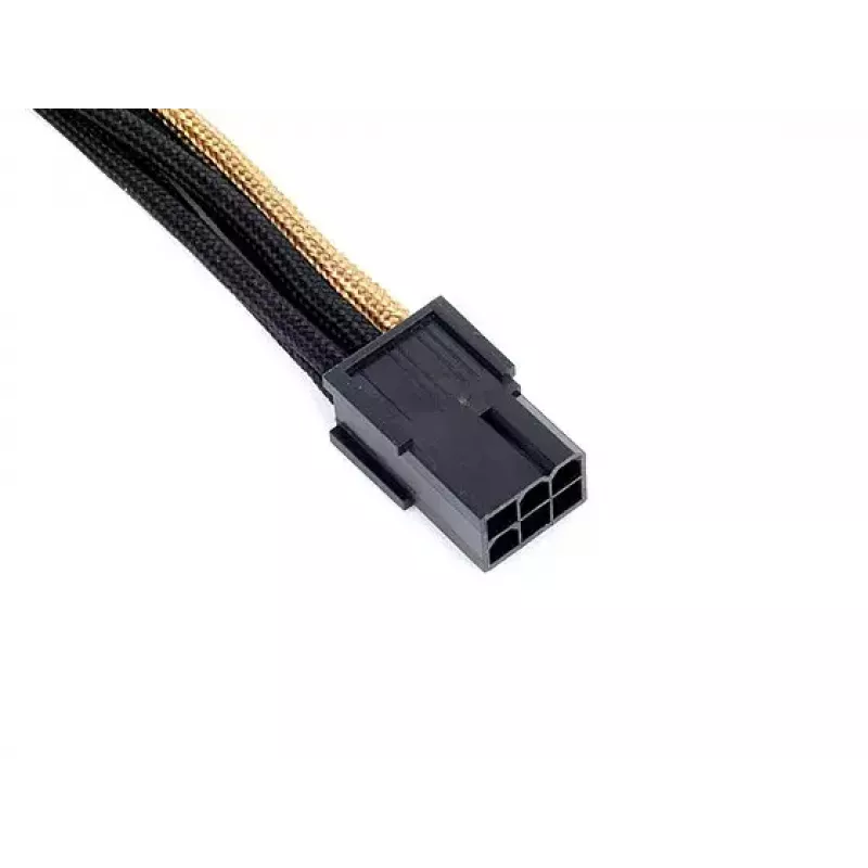Cavo prolunga SilverStone PP07-IDE6BG da PCIe 6 pin a PCIe 6 pin, 250 mm, nero/oro
