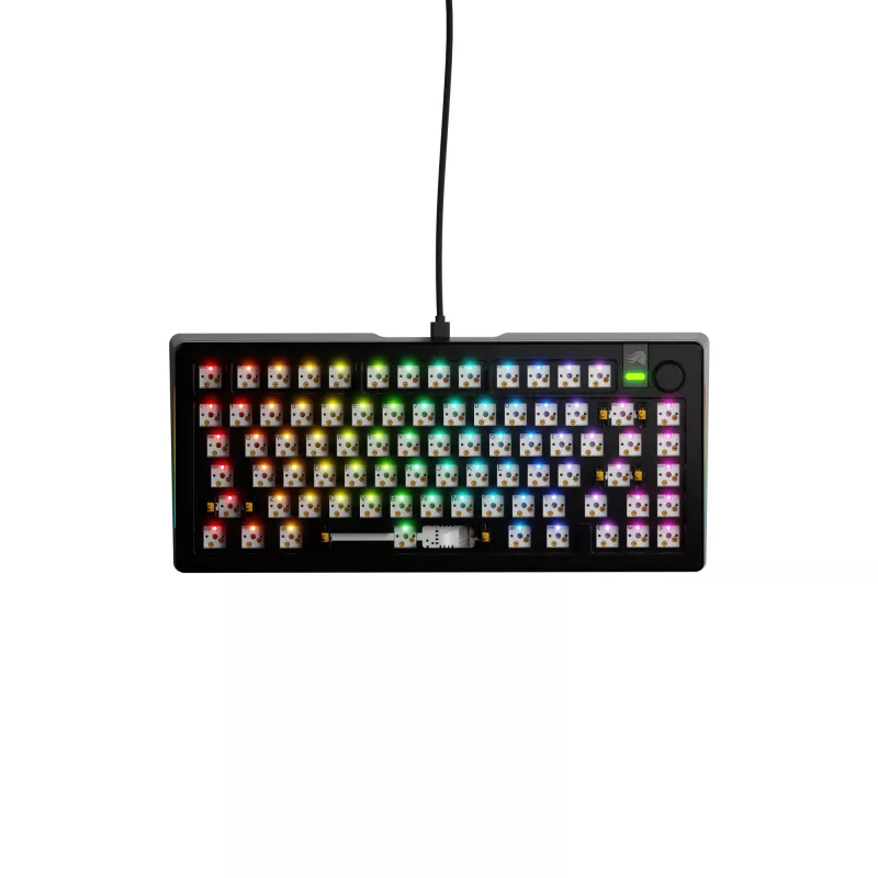 Glorious GMMK 3 Pro 75% tastiera gaming barebone GLO-KB-GMMK3-PRO-75-BB-W-BLK-US, cablata, layout ANSI US, nera