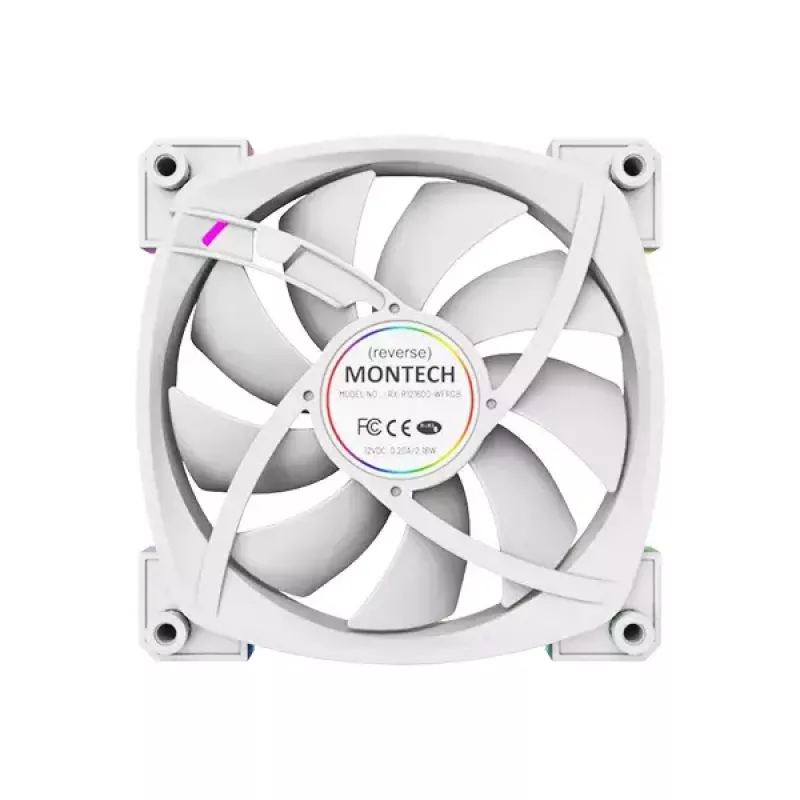 Ventola Montech RX120 PWM 12 cm 800-1600 RPM 27 dB bianco