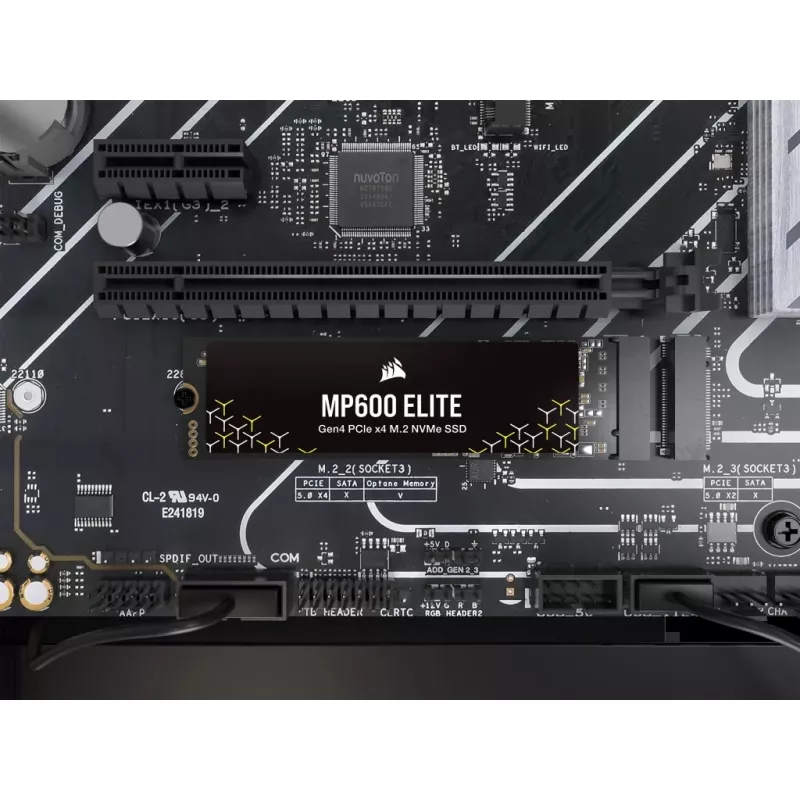 SSD Corsair MP600 Elite CSSD-F1000GBMP600ENH, 1 TB, M.2 2280, PCIe 4.0 x4 NVMe, 3D TLC, crittografia AES a 256 bit