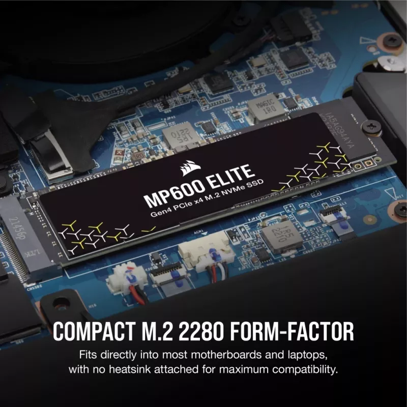SSD Corsair MP600 Elite CSSD-F1000GBMP600ENH, 1 TB, M.2 2280, PCIe 4.0 x4 NVMe, 3D TLC, crittografia AES a 256 bit
