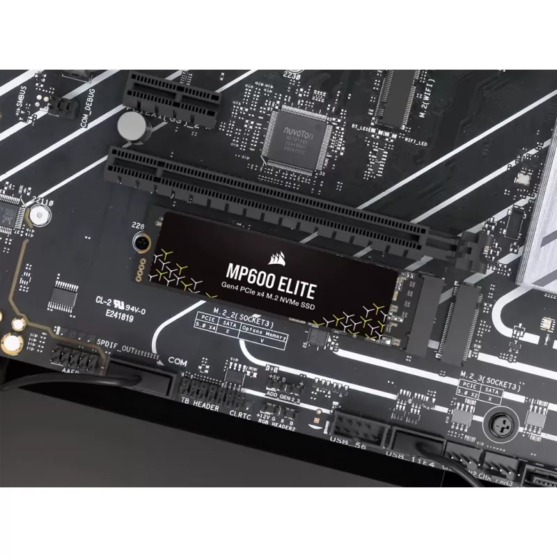 SSD Corsair MP600 Elite CSSD-F1000GBMP600ENH, 1 TB, M.2 2280, PCIe 4.0 x4 NVMe, 3D TLC, crittografia AES a 256 bit