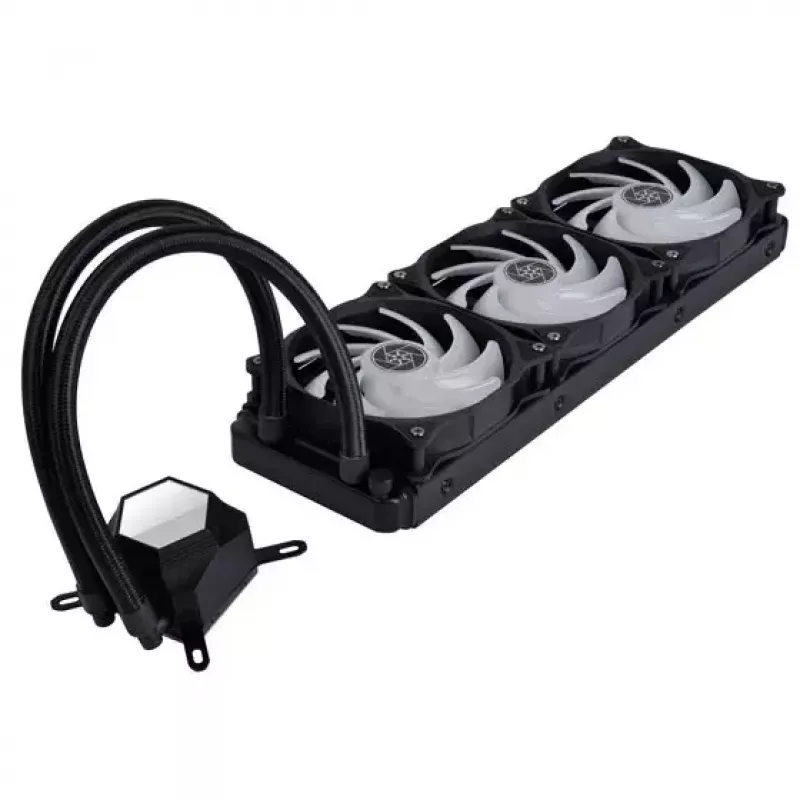 Dissipatore a liquido AiO per CPU SilverStone Permafrost PF360-ARGB V2 SST-PF360-ARGB-V2 da 360 mm, ARGB, con controller RGB incluso, nero