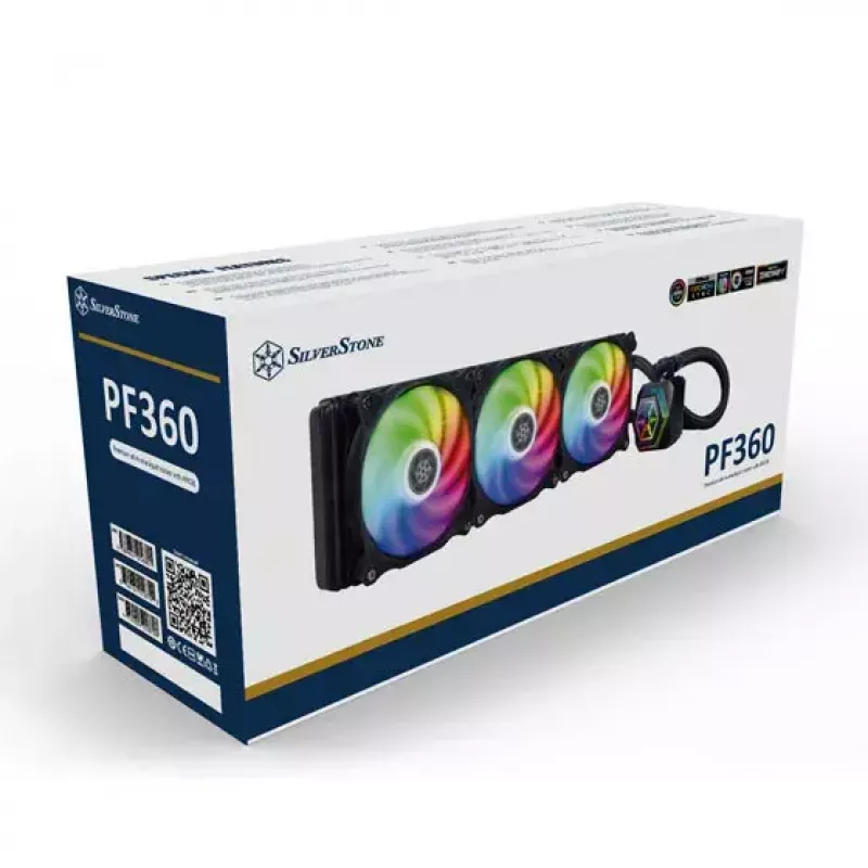 Dissipatore a liquido AiO per CPU SilverStone Permafrost PF360-ARGB V2 SST-PF360-ARGB-V2 da 360 mm, ARGB, con controller RGB incluso, nero