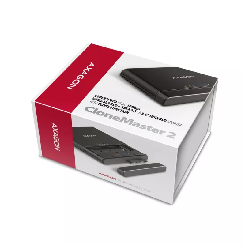 Clone Master USB-C Axagon ADSA-CC NVMe M.2 SSD e SATA HDD