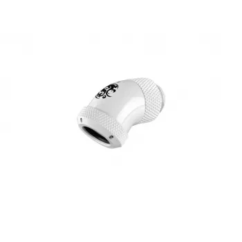 Accessorio per raffreddamento a liquido BitsPower BP-DWE45RML — ottone nichel bianco, filettatura 1/4 di pollice