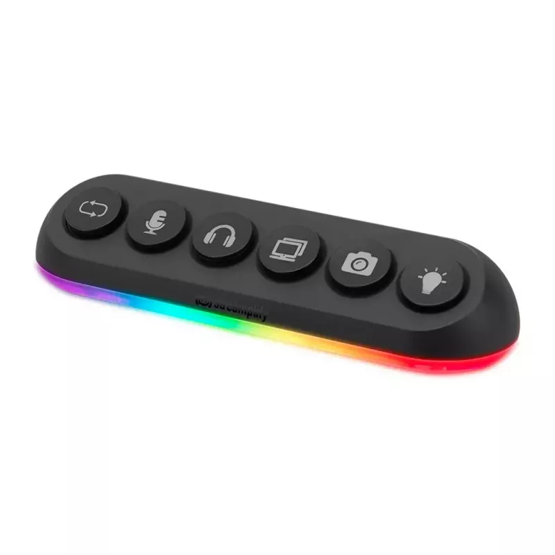 Streamplify HUB DECK 5 hub USB, 4x USB 3.0, 1x USB 2.0, RGB, 12V, cavo di alimentazione UE, nero