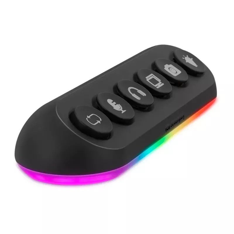 Streamplify HUB DECK 5 hub USB, 4x USB 3.0, 1x USB 2.0, RGB, 12V, cavo di alimentazione UE, nero