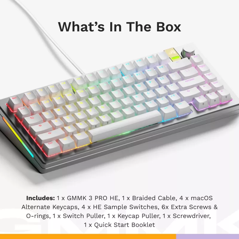 Tastiera meccanica gaming GLORIOUS GMMK 3 PRO HE 75% Prebuilt cablata USB QWERTY argento