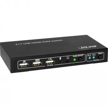 Switch KVM InLine 2x1 HDMI, 2x1, HDMI 4K2K, hub USB 2.0, con audio