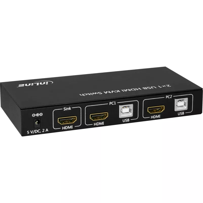 Switch KVM InLine 2x1 HDMI, 2x1, HDMI 4K2K, hub USB 2.0, con audio