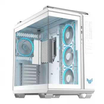 Case PC ASUS TUF GAMING GT502 Horizon TG ARGB bianco — midi tower, ATX, vetro temperato, 4 alloggiamenti 3,5 pollici, GPU max 400 mm