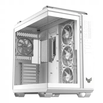 Case PC ASUS TUF GAMING GT502 Horizon TG ARGB bianco — midi tower, ATX, vetro temperato, 4 alloggiamenti 3,5 pollici, GPU max 400 mm