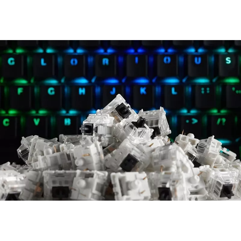 Glorious Gaming Gateron Black Switches - lineari silent, nero, 120 pezzi, Gateron, Glorious PC Gaming Race GMMK, Cina