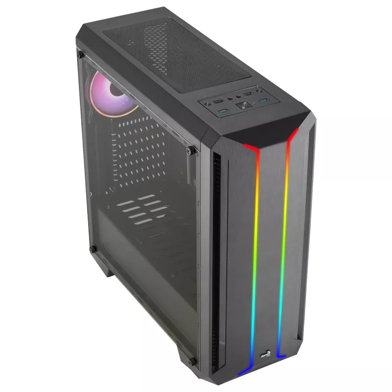 Case PC Aerocool SKYLINEV2BK ATX doppio pannello frontale LED ventola ARGB 12 cm nero