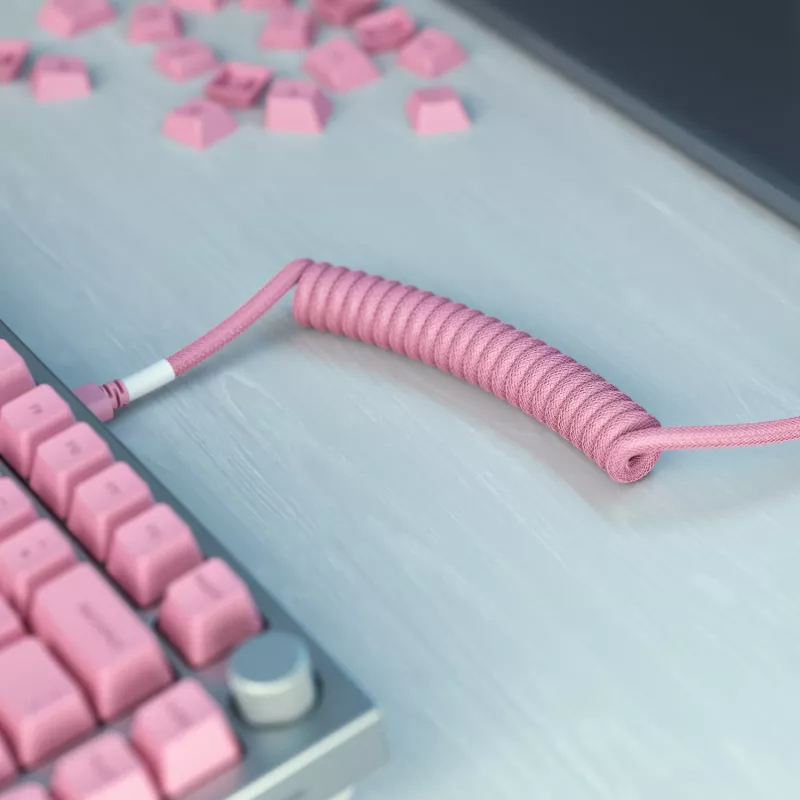 Cavo a spirale USB GLORIOUS GMMK Pixel Pink 1,5 m – cavo a spirale rimovibile per tastiere