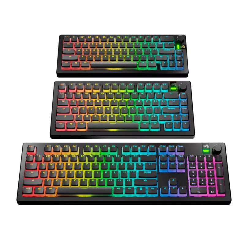Glorious GPBT Aura V3 set di keycap, layout ANSI (US), PBT, Doubleshot, nero