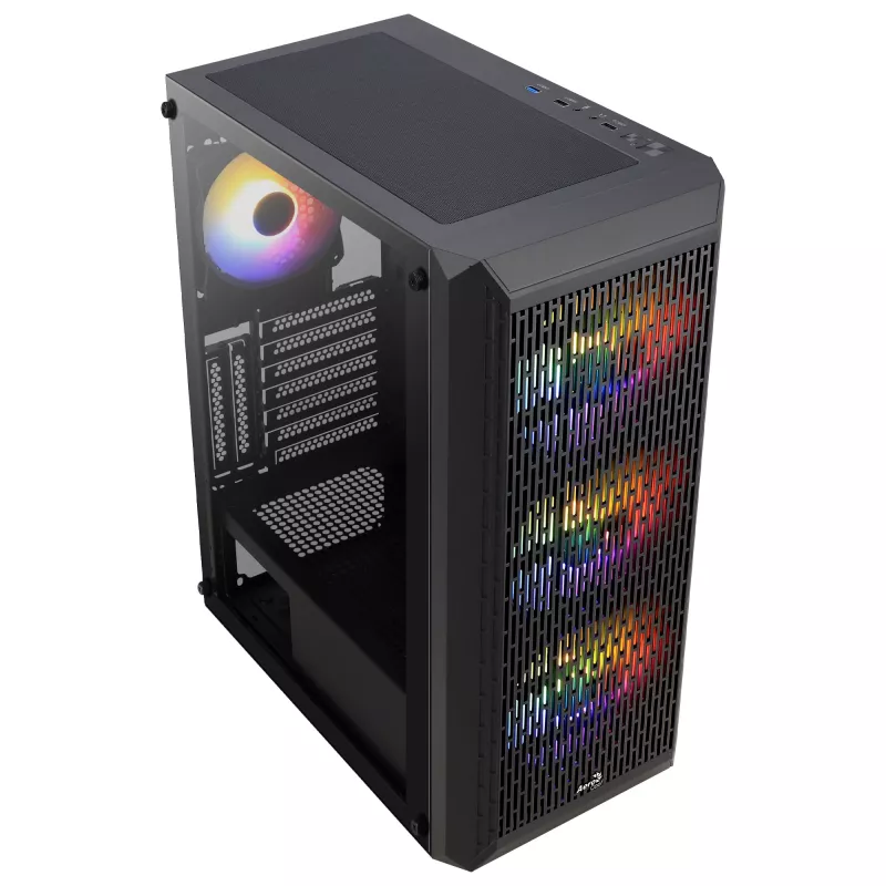 Case Gaming ATX Aerocool BEAMBKV2 4 ventole 12 cm FRGB Nero