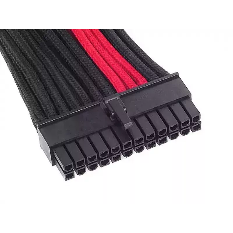 SilverStone SST-PP07-MBBR cavo di prolunga ATX a 24 pin, 0,3 m, nero/rosso