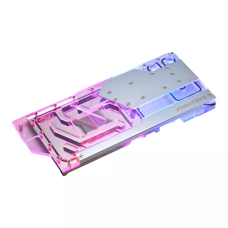 Waterblock + backplate Phanteks Glacier G40 acrilico rame grigio trasparente