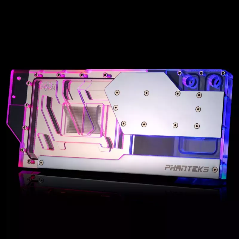 Waterblock + backplate Phanteks Glacier G40 acrilico rame grigio trasparente