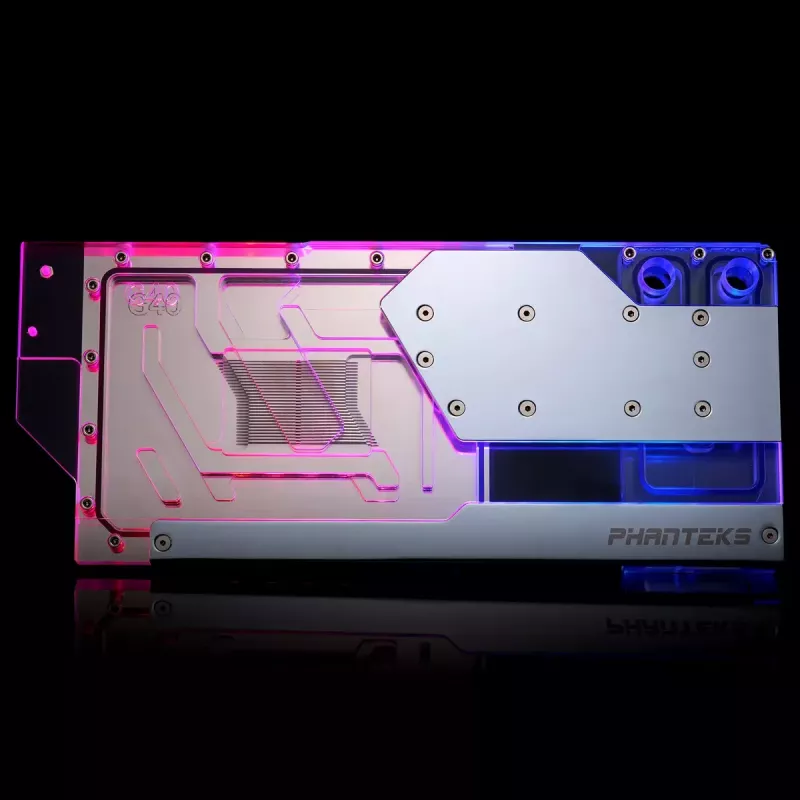 Waterblock + backplate Phanteks Glacier G40 acrilico rame grigio trasparente