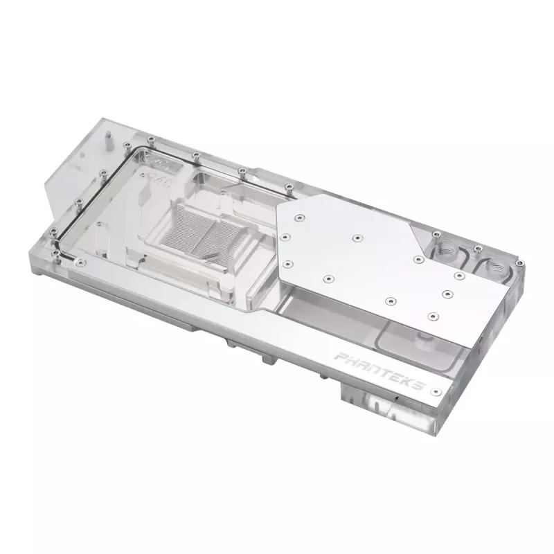 Waterblock + backplate Phanteks Glacier G40 acrilico rame grigio trasparente