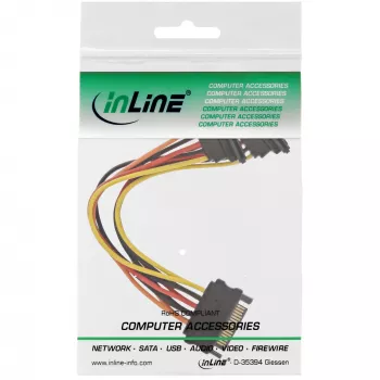 InLine Cavo Y alimentazione SATA connettore femmina SATA / 2x connettore maschio SATA con blocco 0,15 m