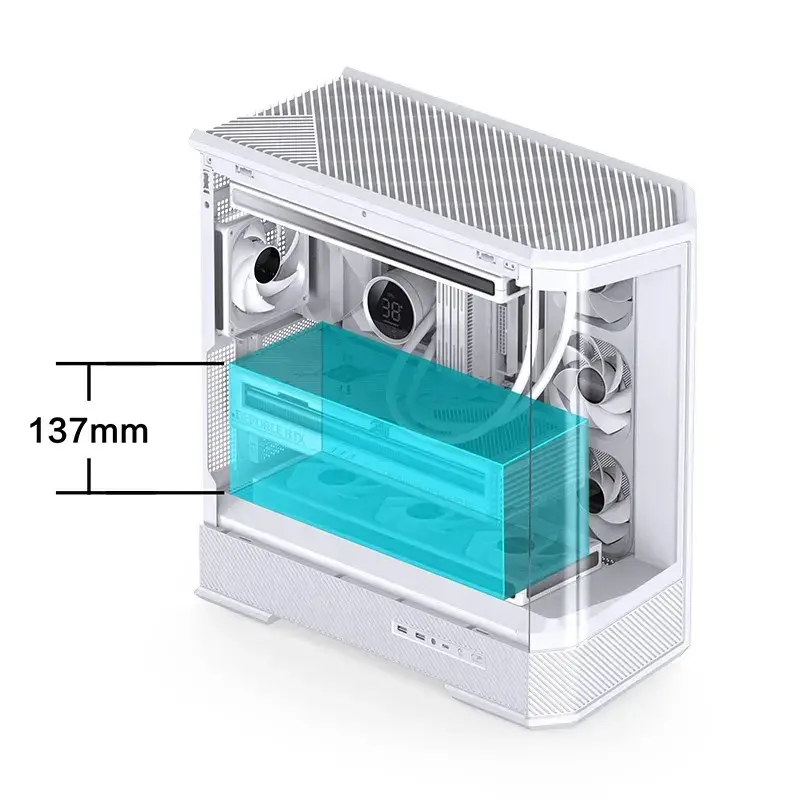 Case per computer Jonsbo D400 Midi Tower ATX Tempered Glass – bianco