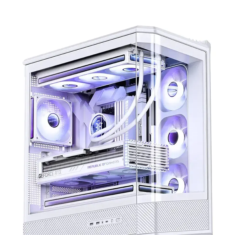 Case per computer Jonsbo D400 Midi Tower ATX Tempered Glass – bianco