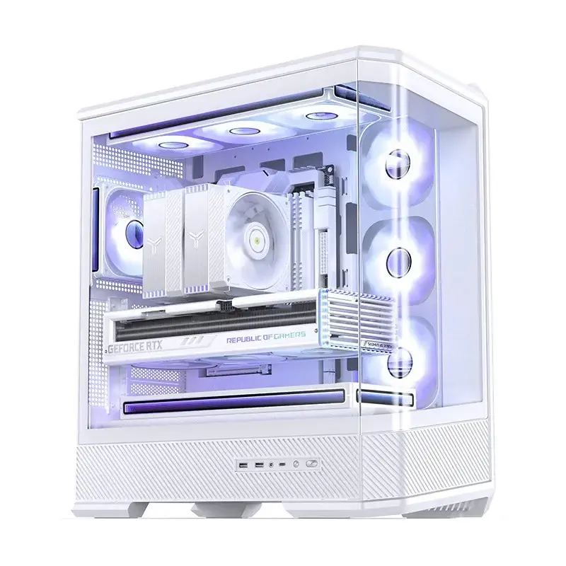 Case per computer Jonsbo D400 Midi Tower ATX Tempered Glass – bianco