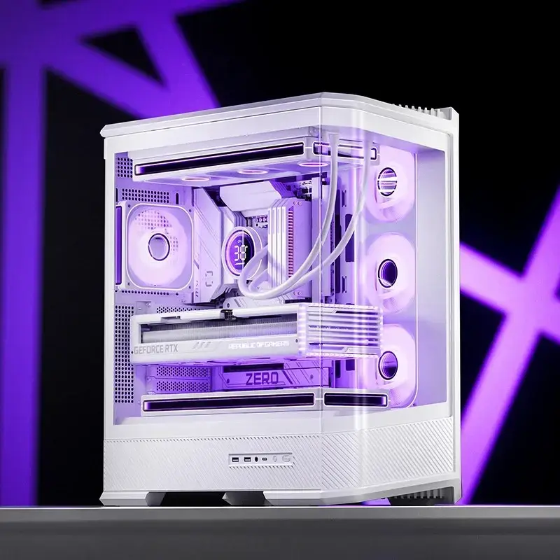 Case per computer Jonsbo D400 Midi Tower ATX Tempered Glass – bianco