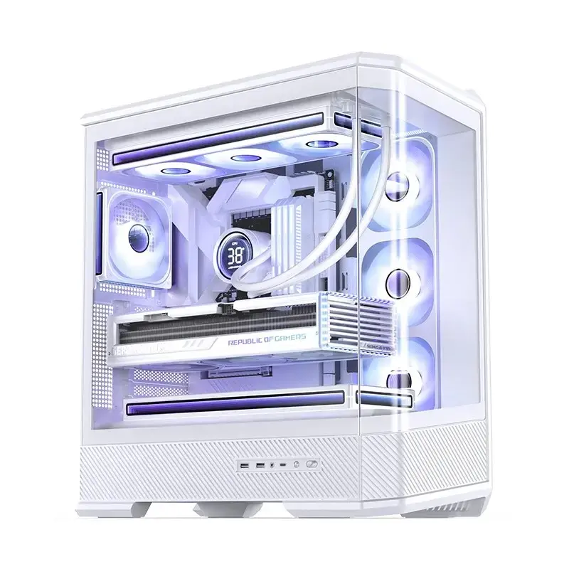Case per computer Jonsbo D400 Midi Tower ATX Tempered Glass – bianco