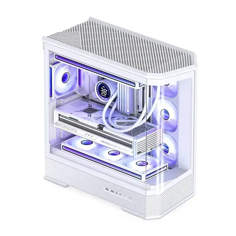 Case per computer Jonsbo D400 Midi Tower ATX Tempered Glass – bianco