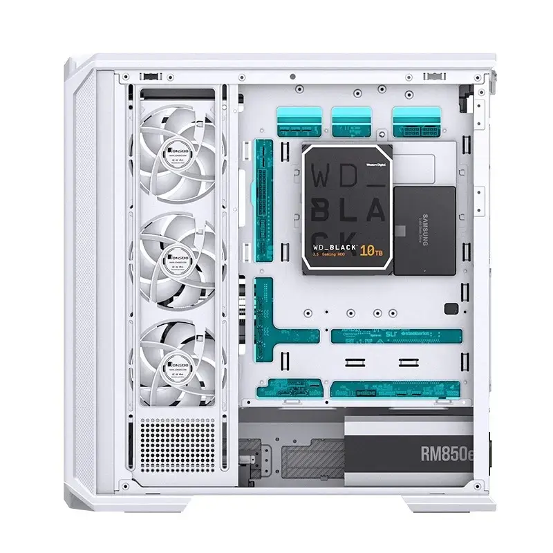 Case per computer Jonsbo D400 Midi Tower ATX Tempered Glass – bianco