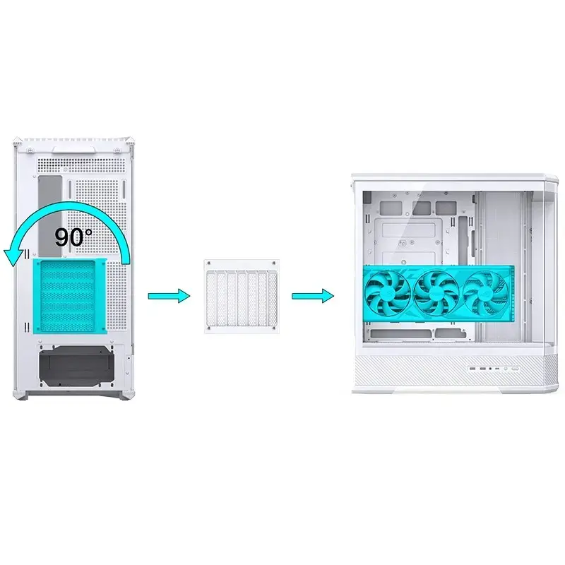 Case per computer Jonsbo D400 Midi Tower ATX Tempered Glass – bianco