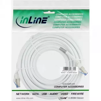 InLine cavo patch S/FTP PiMF Cat.6A halogen-free 500MHz bianco 10m