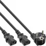 InLine cavo di alimentazione a Y 1x CEE 7/7 angolato / 2x connettore maschio IEC C13 a 3 poli, 1,8 m