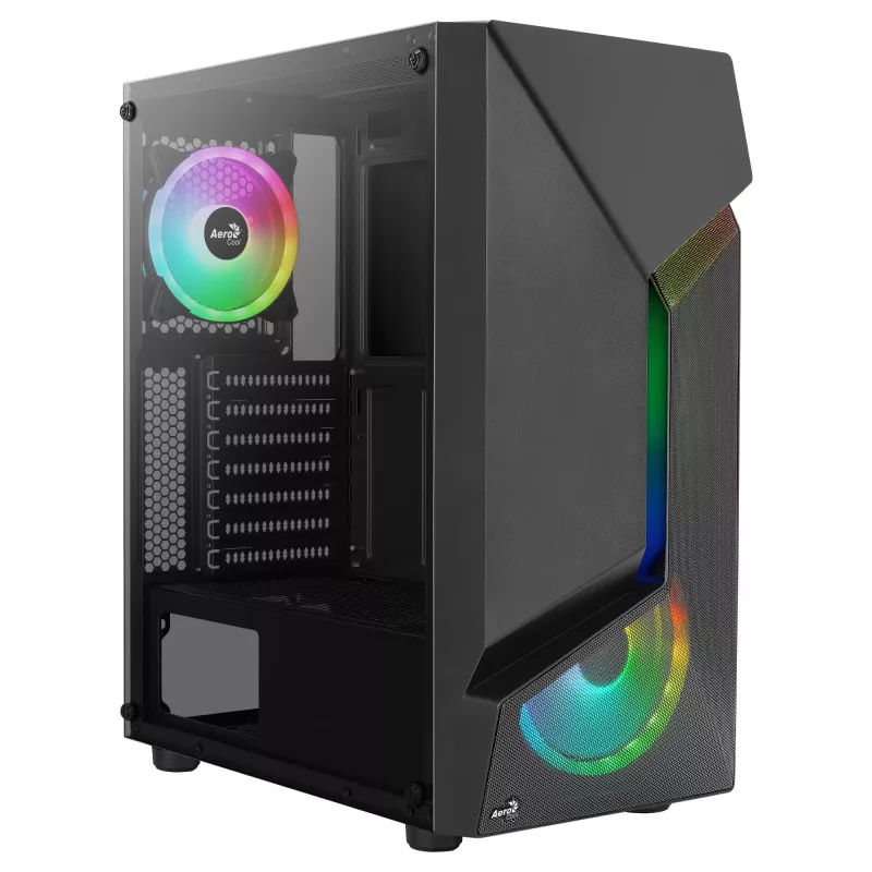 Aerocool SCAPEBKV3 case gaming ATX frontale RGB LED vetro temperato 3x ventole ARGB nero