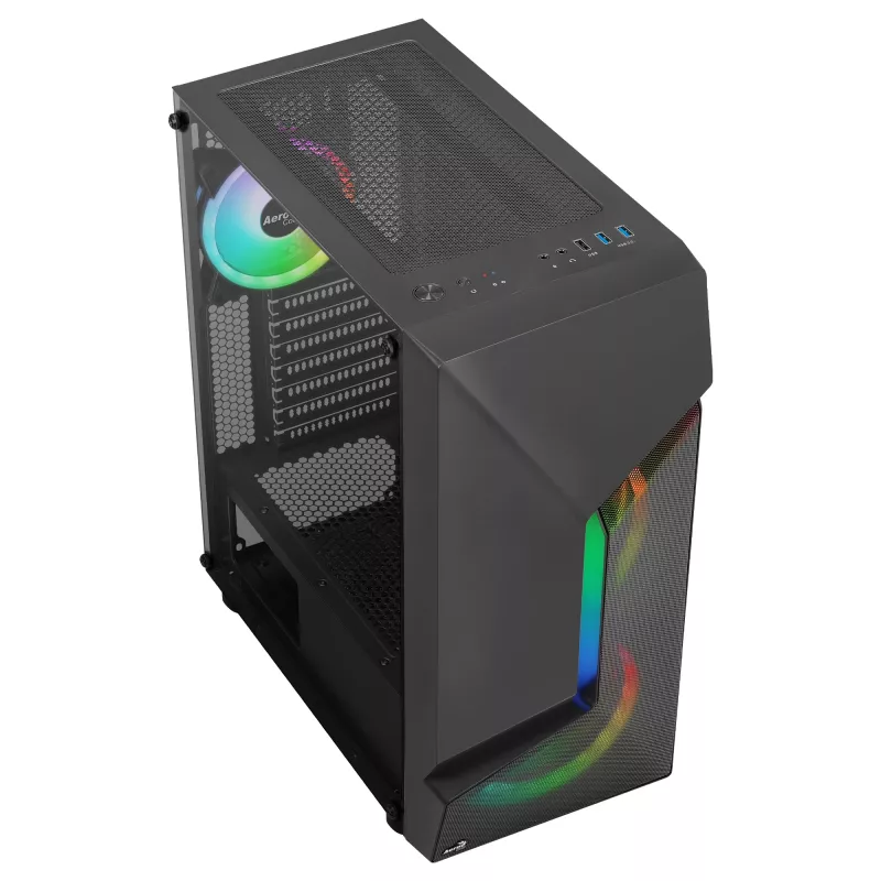 Aerocool SCAPEBKV3 case gaming ATX frontale RGB LED vetro temperato 3x ventole ARGB nero