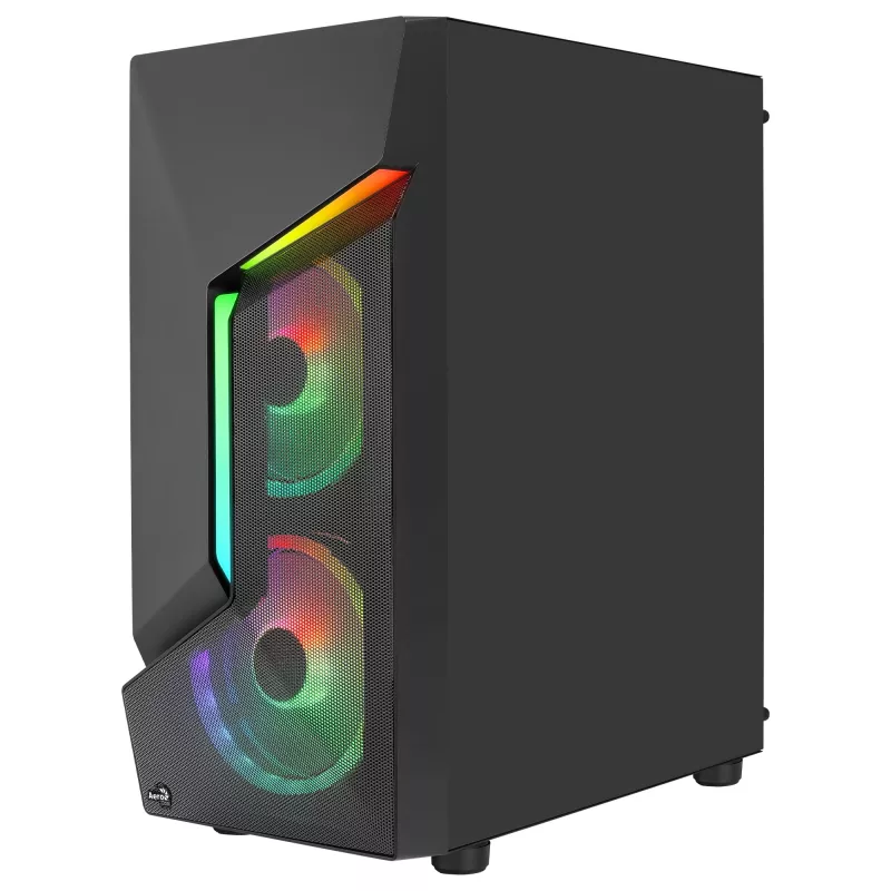Aerocool SCAPEBKV3 case gaming ATX frontale RGB LED vetro temperato 3x ventole ARGB nero
