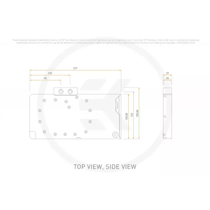 Water block GPU ek water blocks EK-Quantum Vector3 Astral RTX 5090 D-RGB acrilico