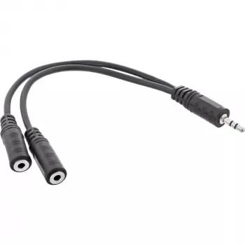 Cavo Y InLine jack 3,5mm connettore maschio su 2x jack 3,5mm connettore femmina stereo, 0,2 m