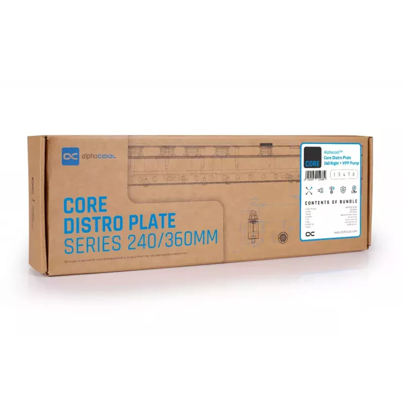 Pompa e reservoir Alphacool Core Distro Plate nero trasparente acrilico alluminio ceramica sintetico