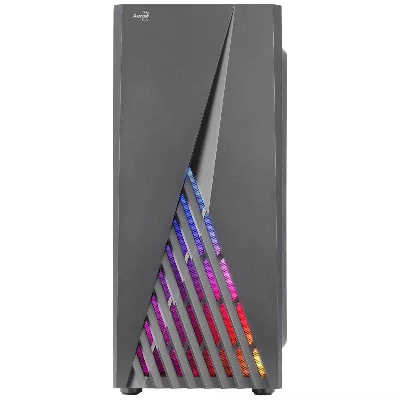 Case PC Aerocool DELTABKV1 ATX con frontale RGB, finestra laterale completa, ventola 12 cm, nero