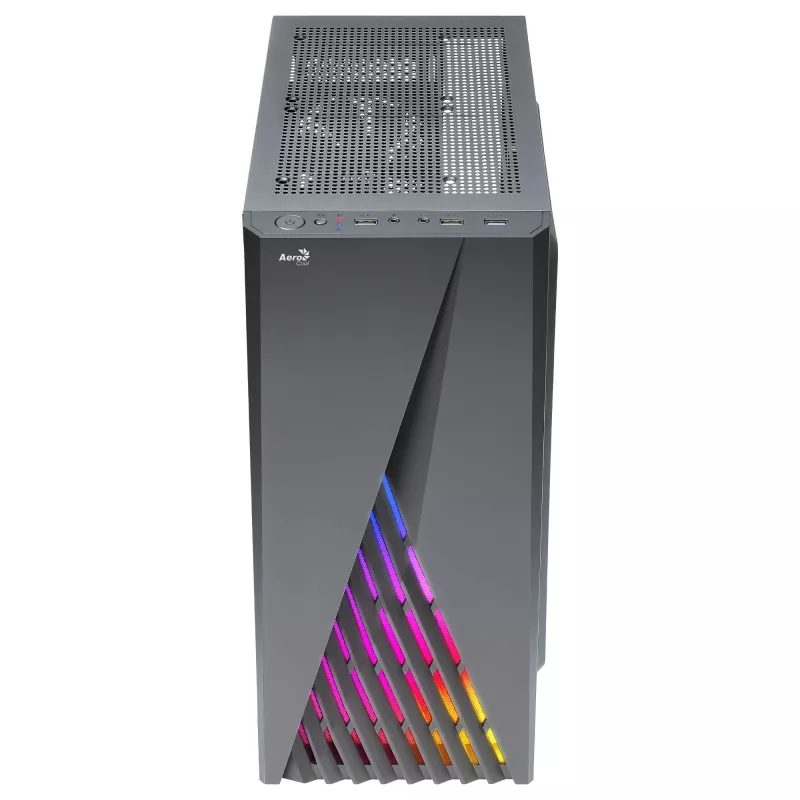 Case PC Aerocool DELTABKV1 ATX con frontale RGB, finestra laterale completa, ventola 12 cm, nero