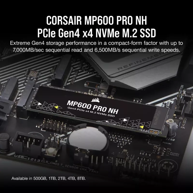 SSD CORSAIR - 4TB - MP600 Pro Nh PCI-E 4.0 (gen 4) x4 NVMe M.2