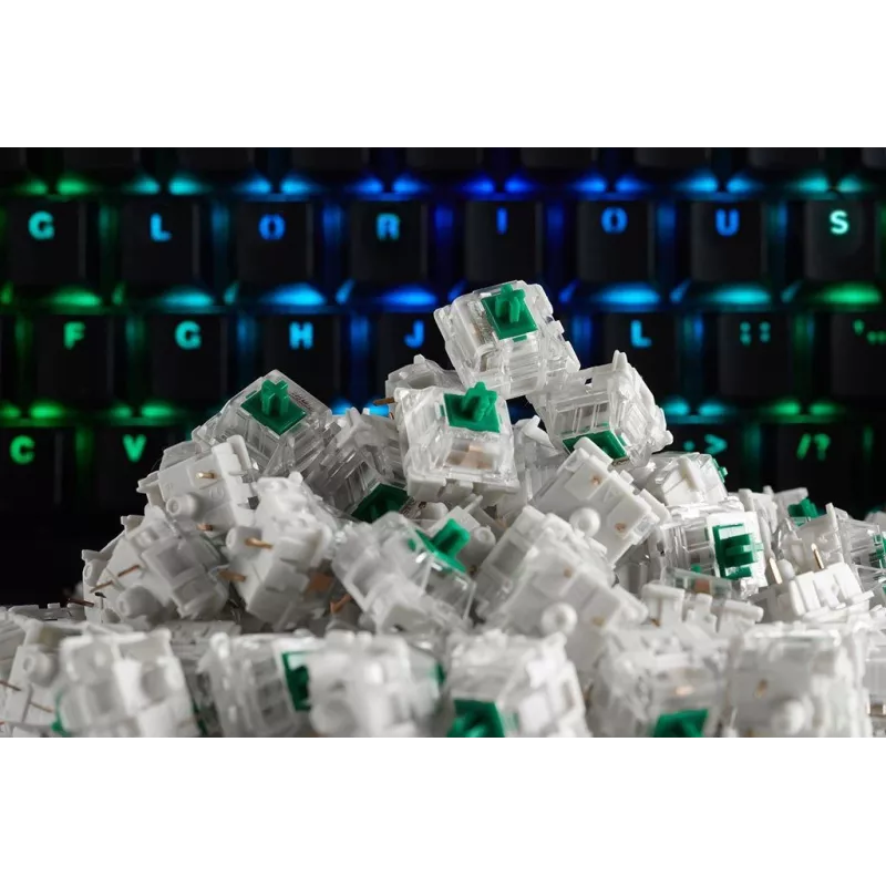 Glorious Gaming switch Gateron verdi – lineari silent, verde, 120 pezzi, Gateron, Glorious PC Gaming Race GMMK, Cina
