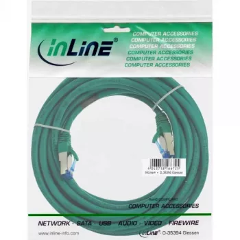 Cavo patch InLine S/FTP PiMF Cat.6A halogen-free 500MHz verde 10m