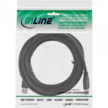 InLine Cavo USB 3.2 Gen.1 Type-A maschio / Type-A maschio, nero, 5m